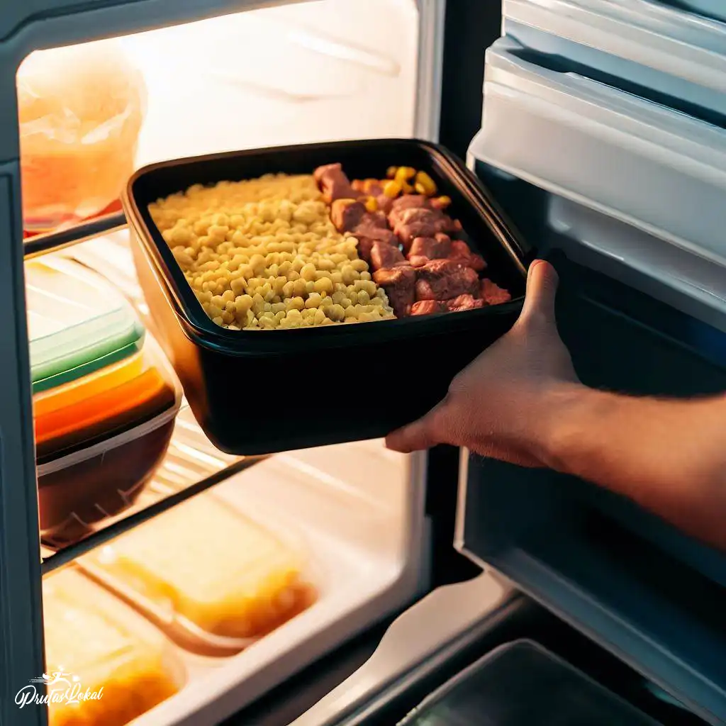 freshly cooked food in refrigerator