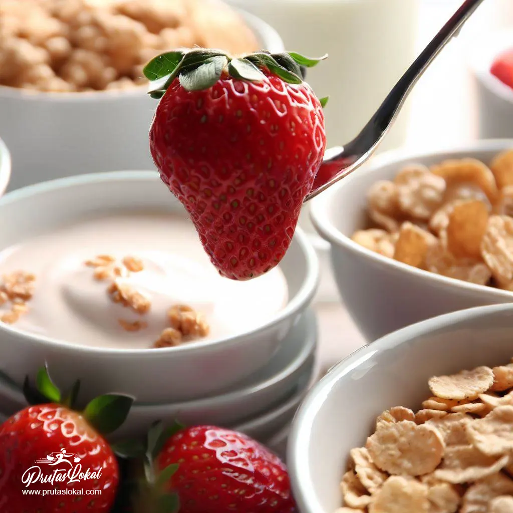 strawberry oatmeal yogurt for breakfast