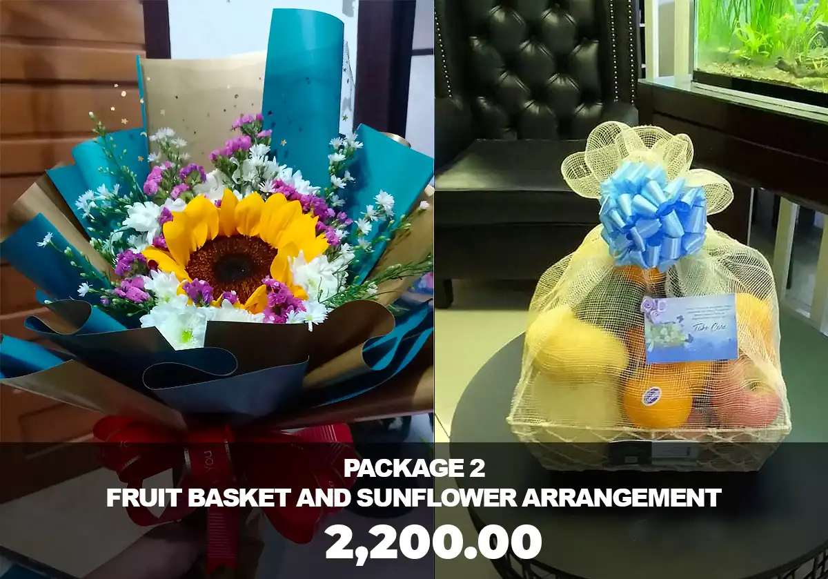 Package 2 - Fruit Basket and Sunflower Arrangement